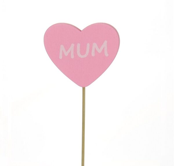 Mum Wooden Heart PIck