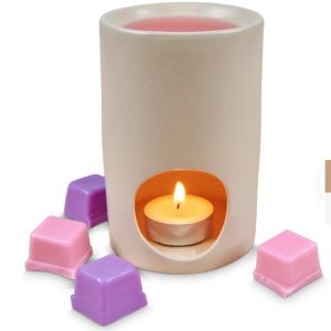 SCENTS OF NATURE CERAMIC WAX MELT BURNER AND WAX MELT SET